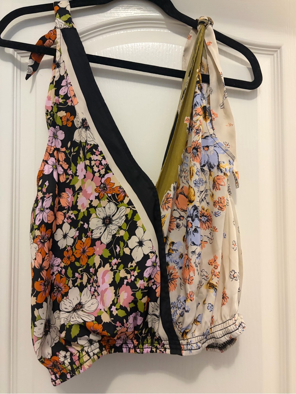 Free People Floral Bandana Tie Top - Multi